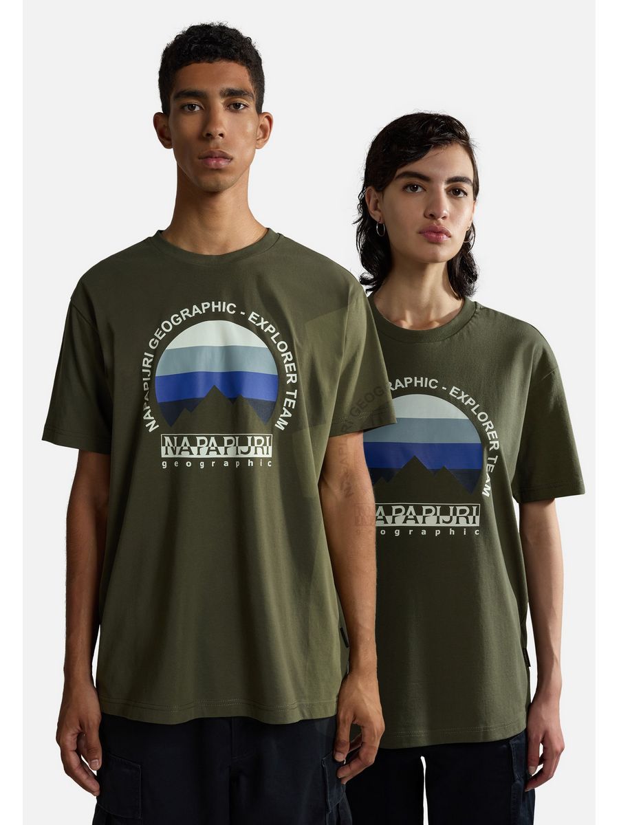 

Футболка унисекс Napapijri NA622O08W зеленая XS, Зеленый, NA622O08W