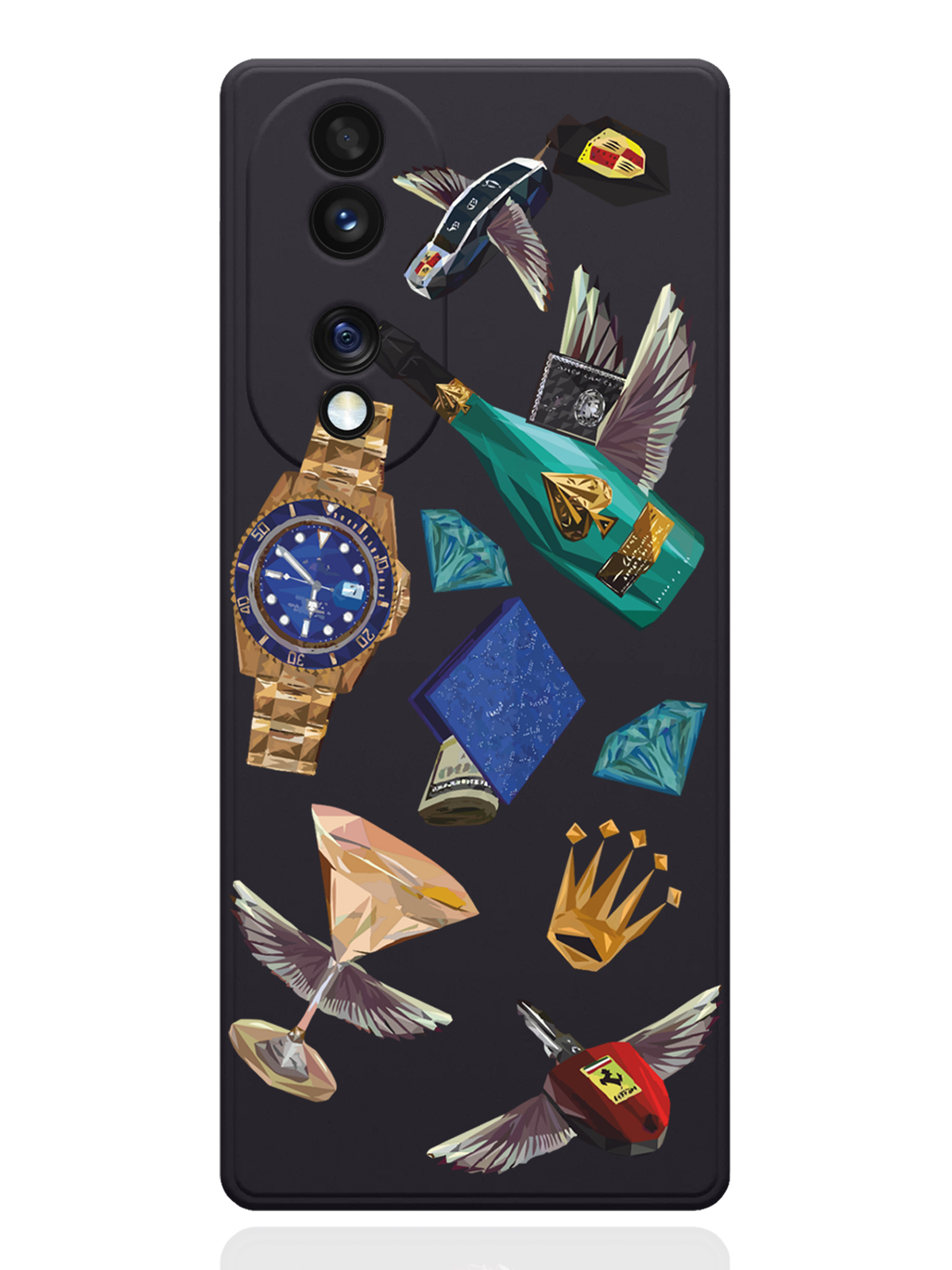 

Чехол MustHaveCase для Honor 70 Luxury lifestyle черный, Разноцветный