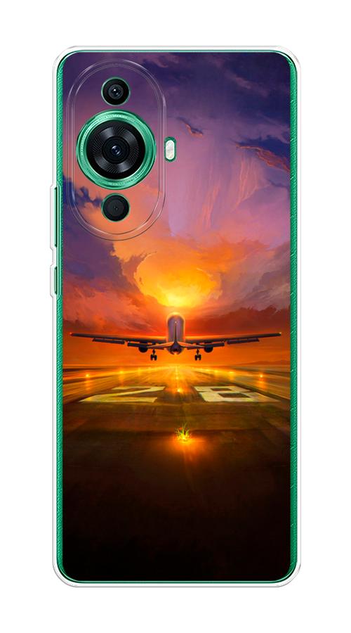 

Чехол на Huawei Nova 11 Pro "Самолет на посадке", Оранжевый;синий, 6121350-6