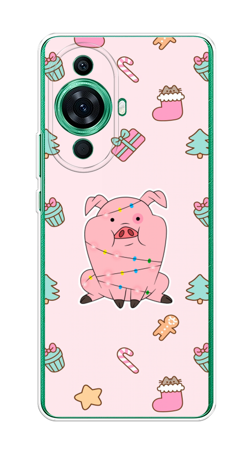 

Чехол на Huawei Nova 11 Pro "Розовая свинка", Розовый;зеленый, 6121350-5