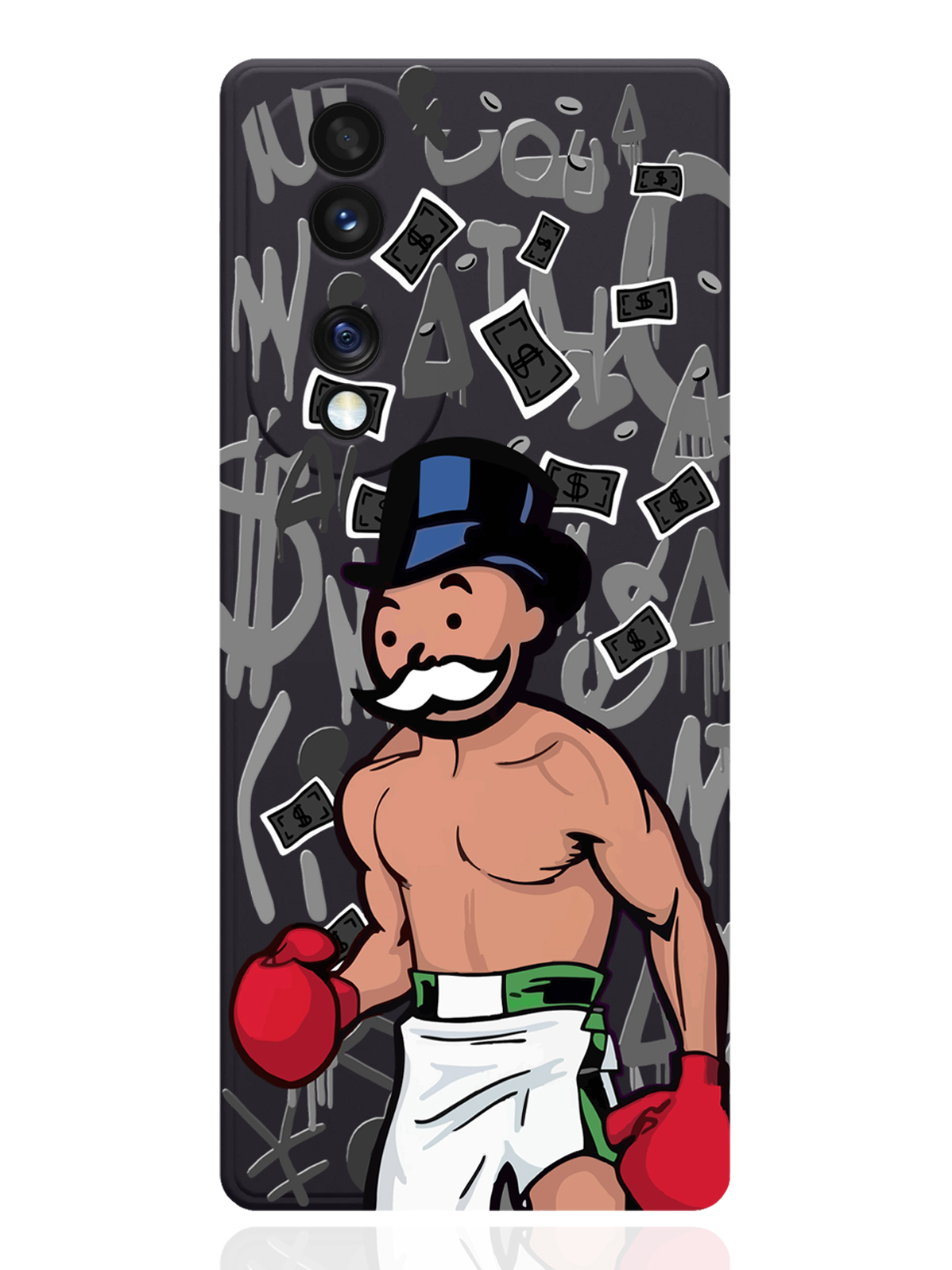 

Чехол MustHaveCase для Honor 70 Monopoly Boxing Монополия Боксер черный, Разноцветный