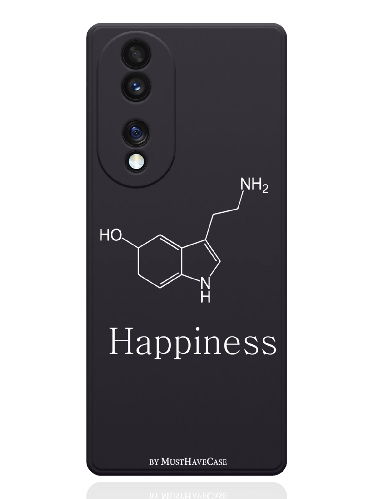 

Чехол MustHaveCase для Honor 70 Молекула счастья черный, Черный;белый