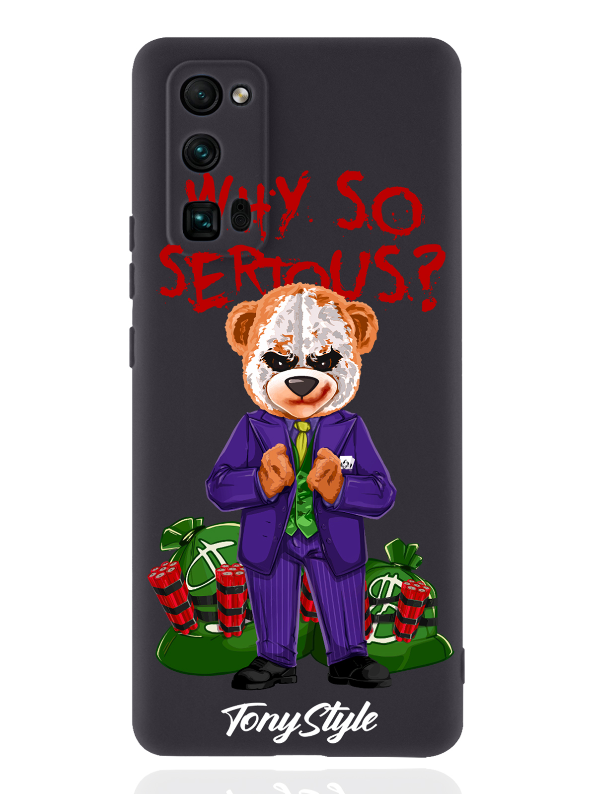 

Чехол Tony Style для Honor 30 Pro Tony Style Why so serious черный, Разноцветный