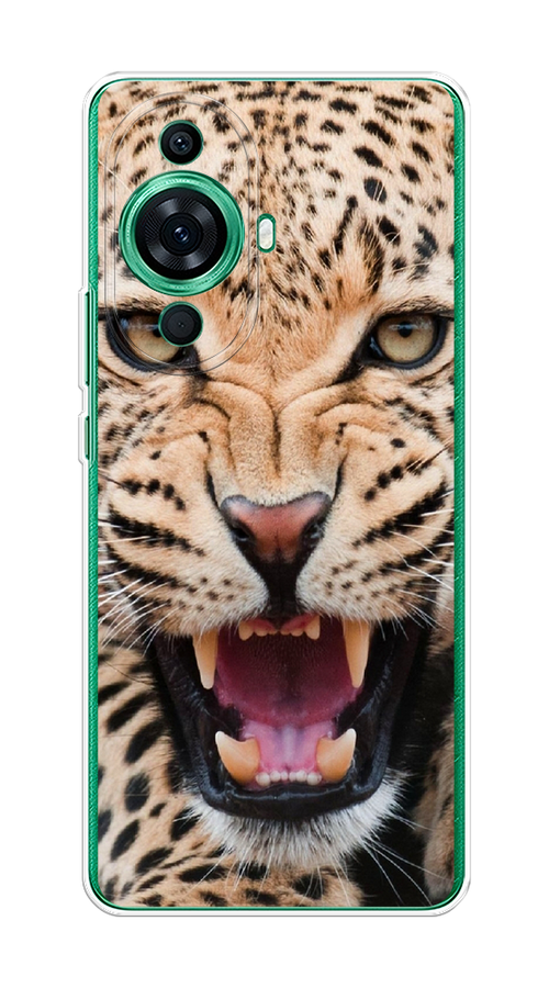 

Чехол на Huawei Nova 11 Pro "Леопард 3d", Бежевый;черный, 6121350-6