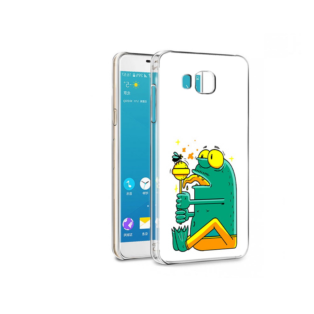 

Чехол MyPads Tocco для Samsung Galaxy C7 Pro Зеленая лягушка с чупа чупсом, Прозрачный, Tocco