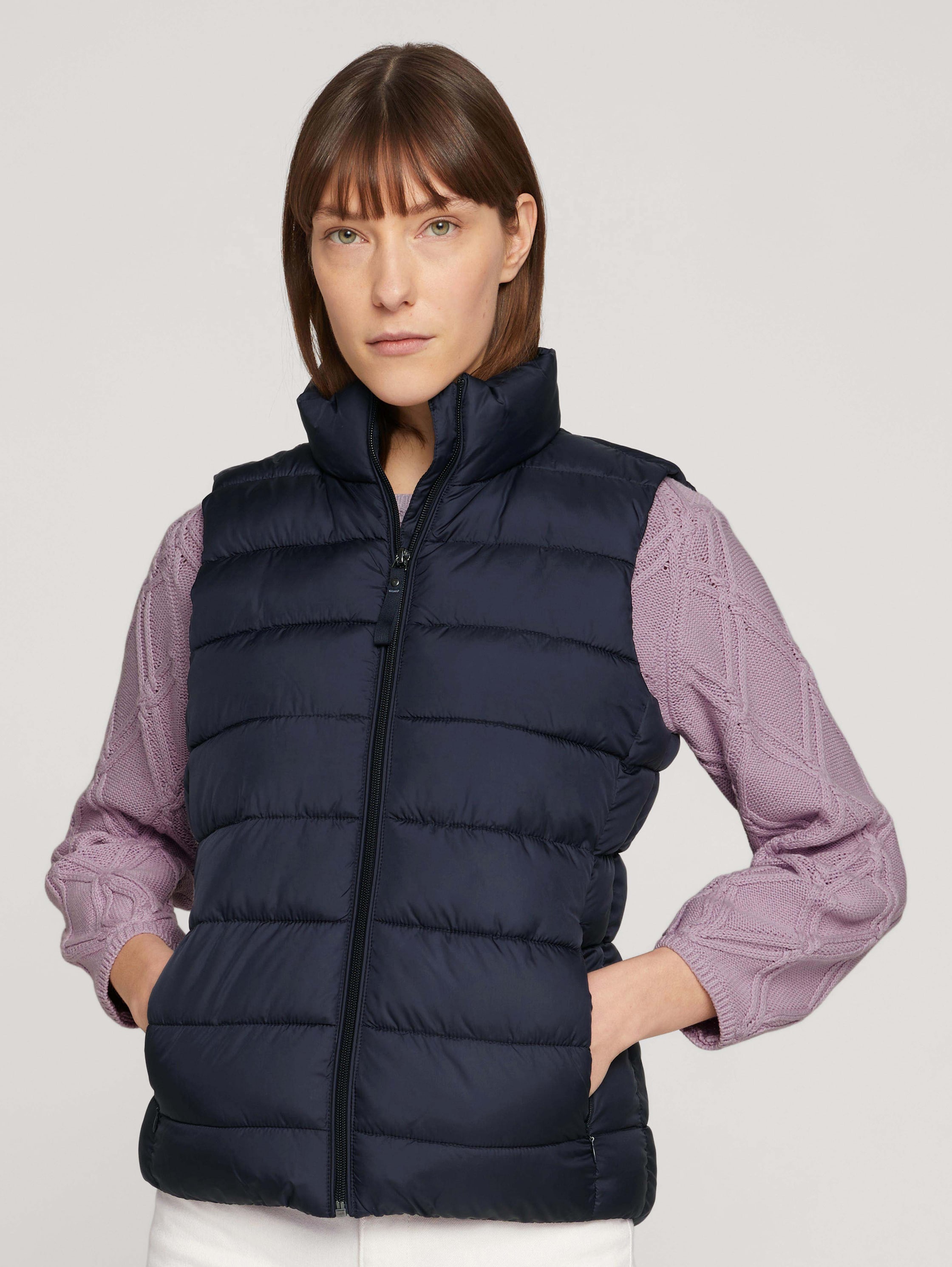 фото Утепленный жилет женский tom tailor 1029204 синий xl
