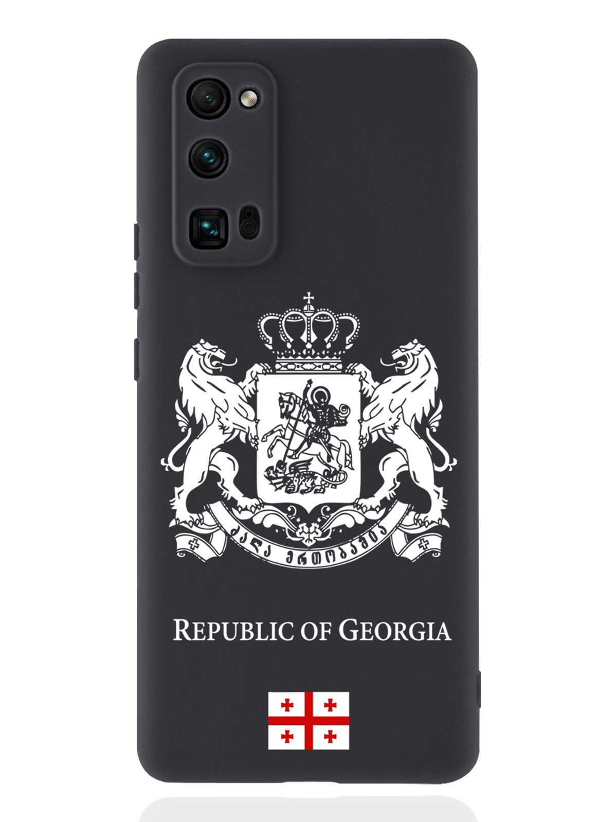 фото Чехол signumcase для honor 30 pro белый герб грузии черный