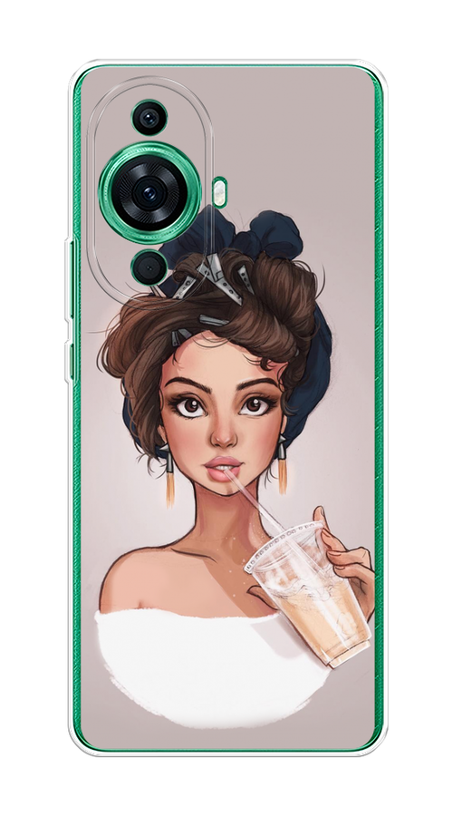 

Чехол на Huawei Nova 11 Pro "Девушка с фраппе", Серый, 6121350-6