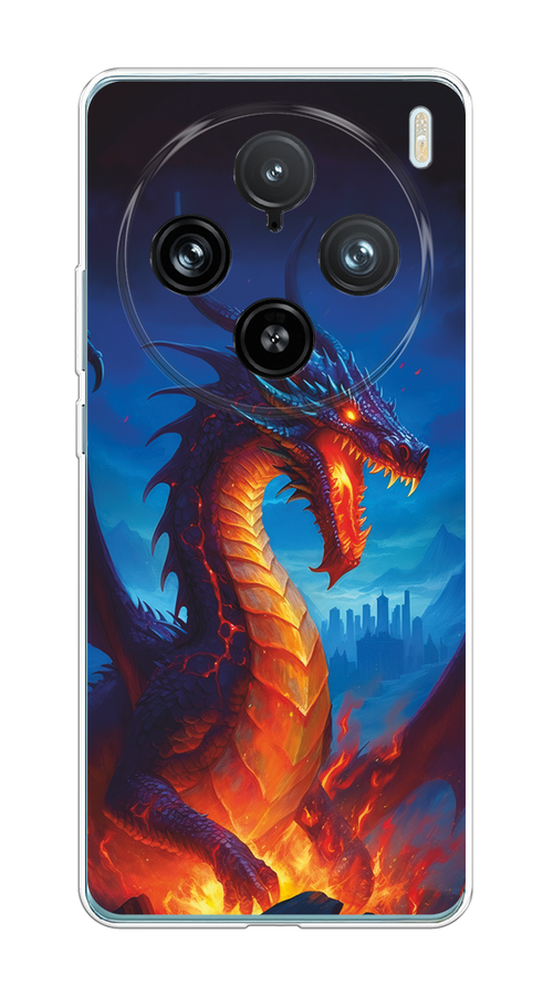 

Чехол на Vivo X100 Pro "Дракон над лавой", Оранжевый;коричневый;синий, 2611850-1