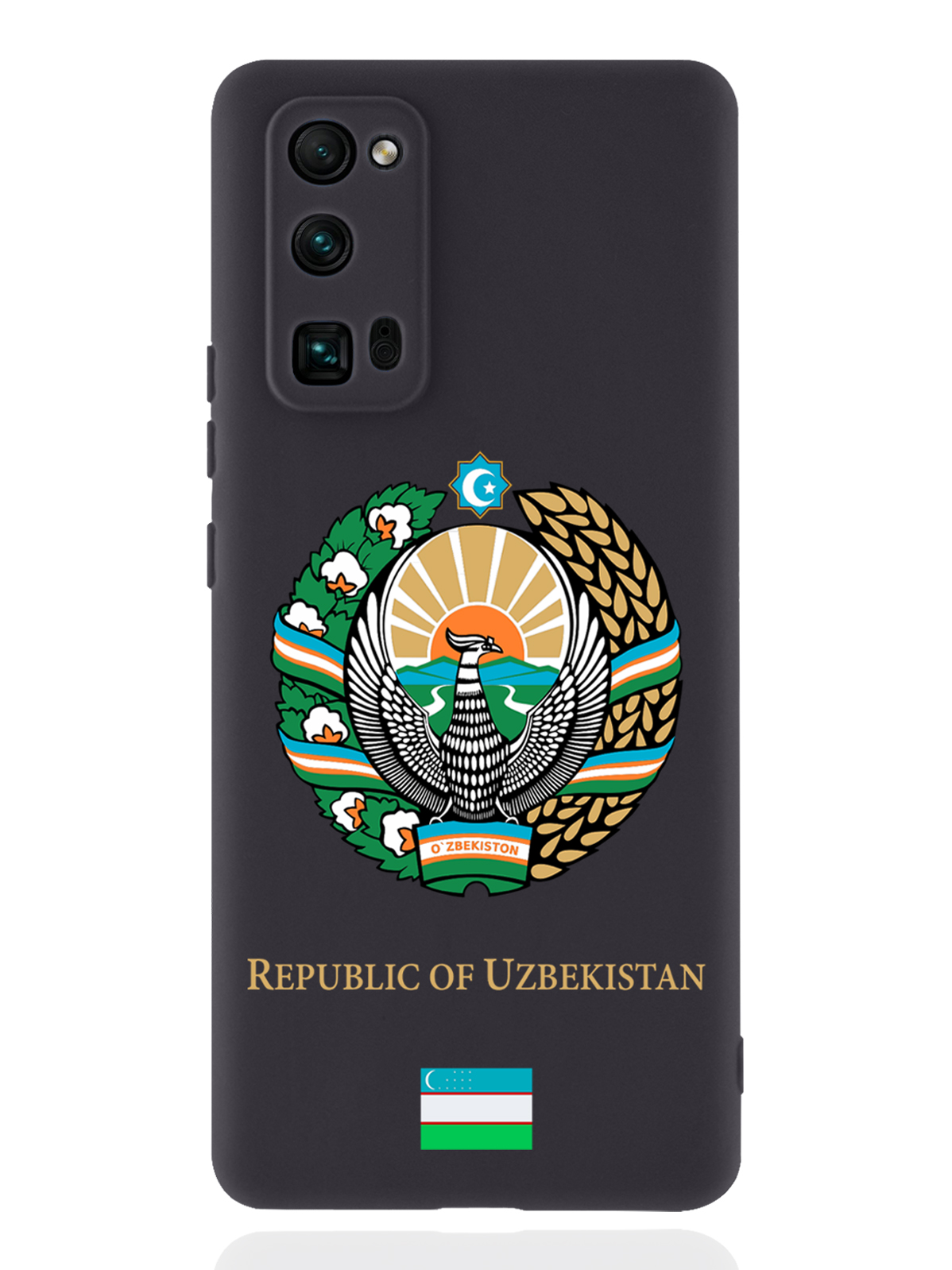 Чехол SignumCase для Honor 30 Pro Герб Узбекистана черный