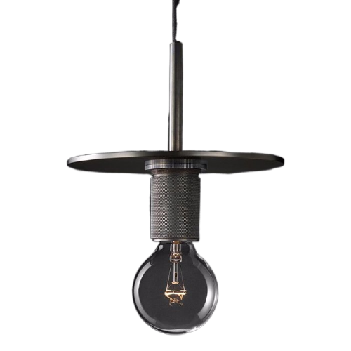 фото Подвесной светильник rh utilitaire disk shade pendant black imperiumloft