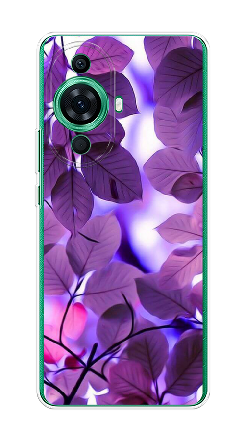 

Чехол на Huawei Nova 11 Pro "Сиреневые листики", Фиолетовый;голубой, 6121350-2