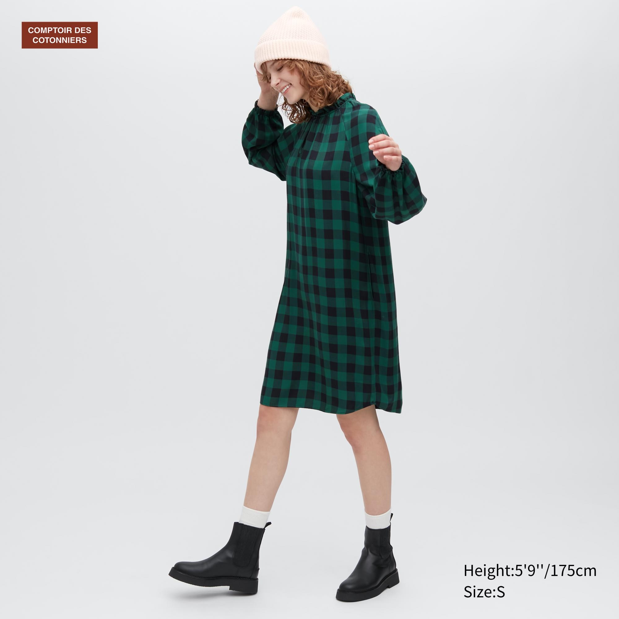 

Платье женское UNIQLO 459820COL54 зеленое S, 459820COL54