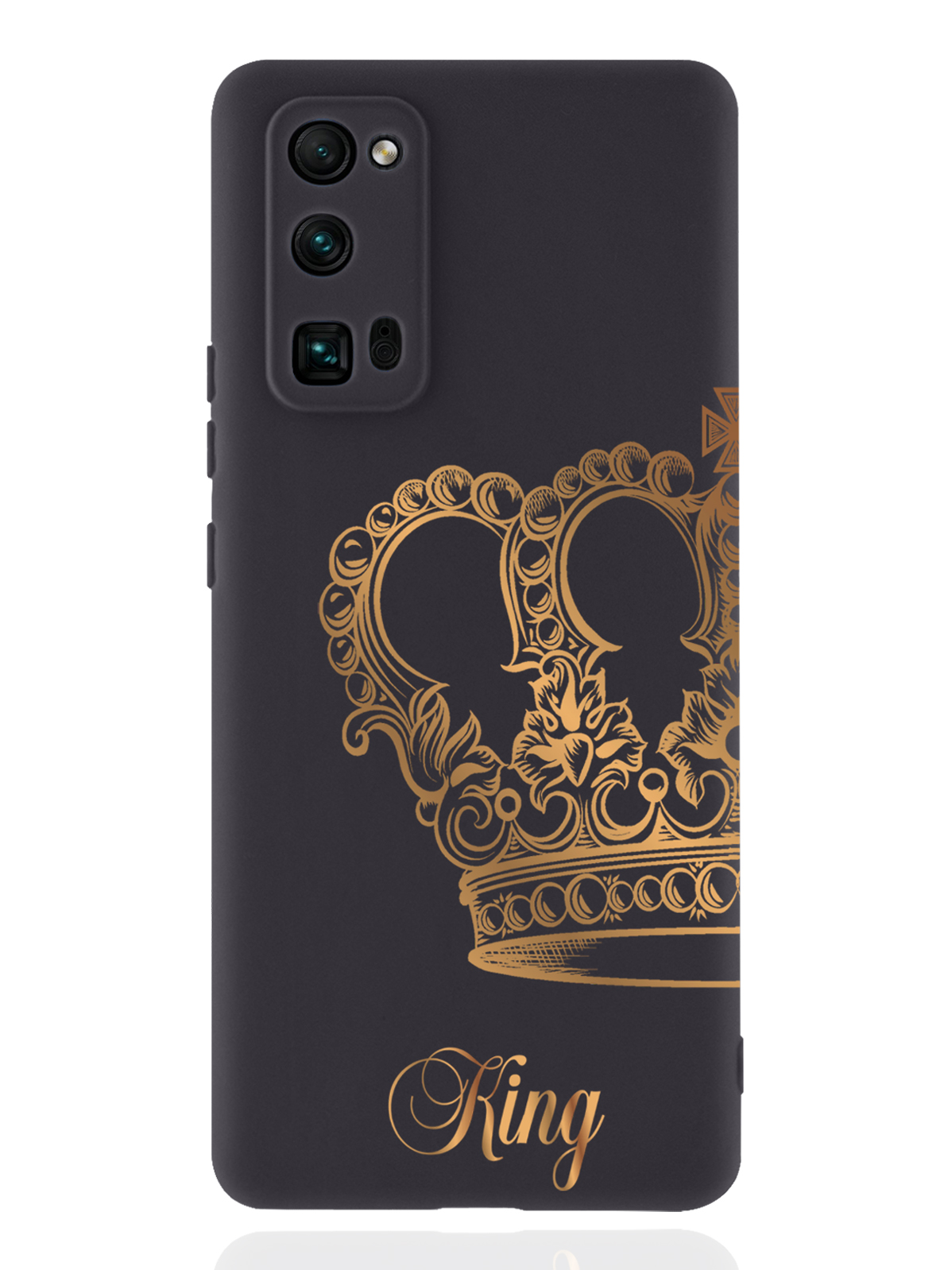 

Чехол MustHaveCase для Honor 30 Pro Парный чехол корона King черный, Черный;золотистый