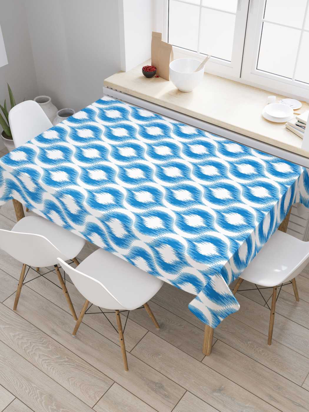 

Скатерть прямоугольная JoyArty "Классический орнамент" из сатена, 180x145 см, Белый, Классический орнамент