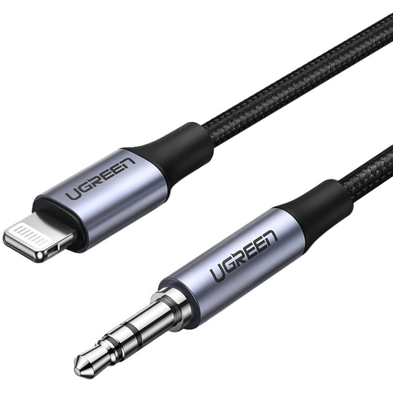 

Кабель Ugreen US315 для Apple Lightning/jack 3.5 мм 2 м чёрный, US315