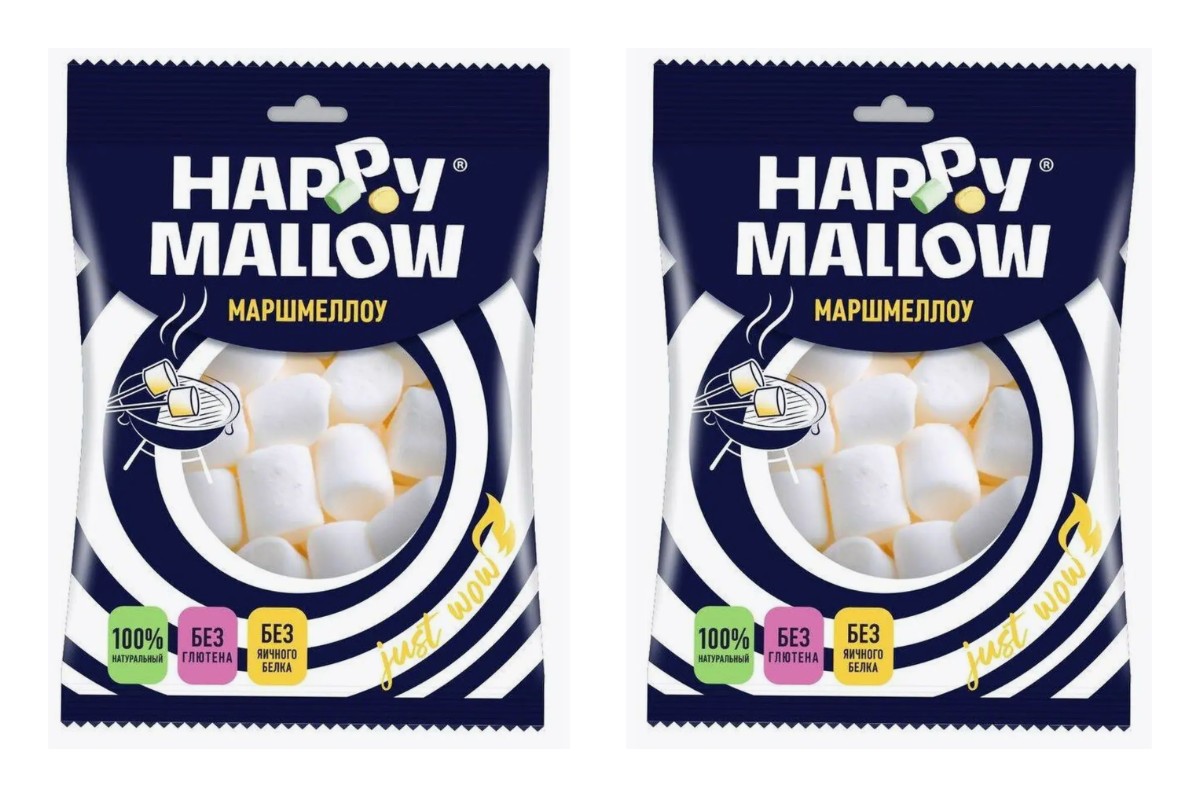 Зефир Сладкая Сказка Воздушный Happy Mallow, для десертов, 135 г х 2 шт