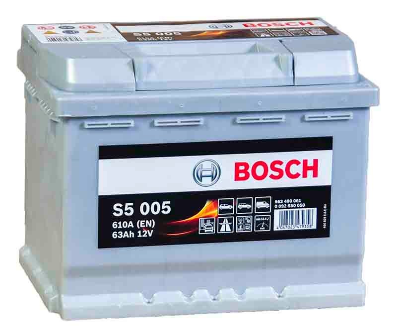 Аккумулятор Bosch Silver Plus S5005 63 А/ч 610 A обр. пол. Евро авто (242x175x190)