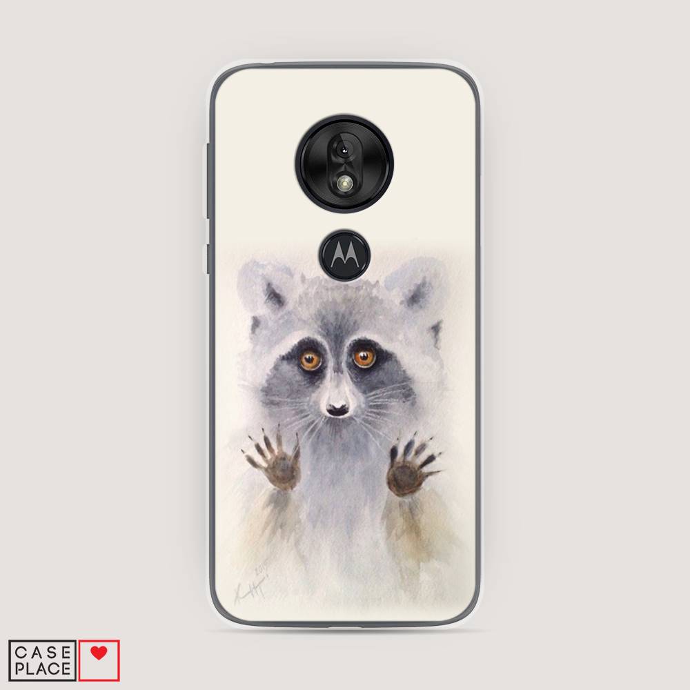 

Чехол на Motorola Moto G7 Play "Енот за стеклом", Бежевый;серый, 241250-4