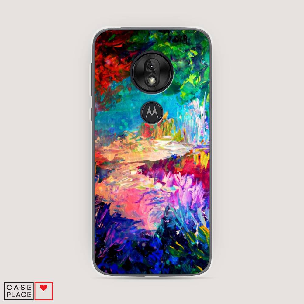 

Чехол на Motorola Moto G7 Play "Лес-гуашь", Синий;розовый;зеленый, 241250-4