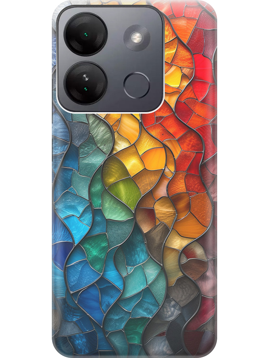 

Силиконовый чехол на Infinix Smart 7 HD с принтом "Разноцветный витраж", Прозрачный;желтый;синий;черный, 769392031