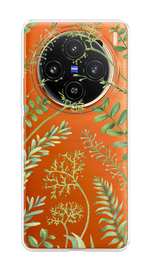 

Чехол на Vivo X100 "Green Leaves", Зеленый;прозрачный, 2611750-1