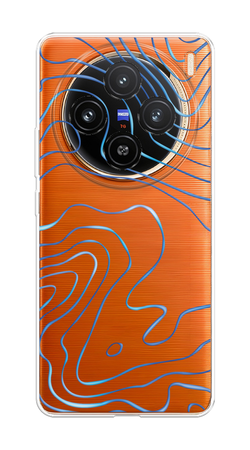 

Чехол на Vivo X100 "Blue lines", Прозрачный;синий, 2611750-1