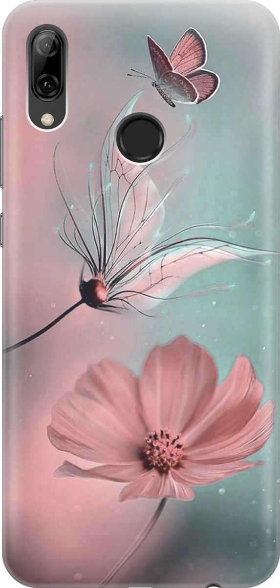 

Чехол на Honor 10 Lite/Huawei P Smart (2019) "Бабочка и цветы", Голубой;розовый, 4473