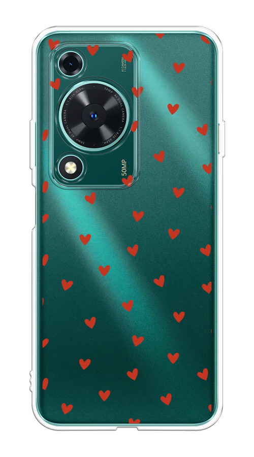 

Чехол на Huawei Nova Y72 "Red hearts", Красный;прозрачный, 6123650-1