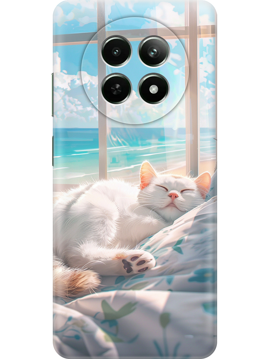 

Силиконовый чехол на Realme 12 5g с принтом "Отдыхающий котик", Прозрачный;белый;голубой, 783982612