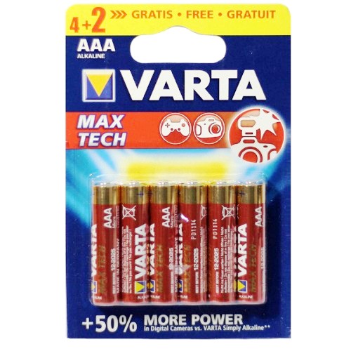 

Батарейка AAA щелочная Varta LR3-6BL Longlife Max Power в бл. 6шт.
