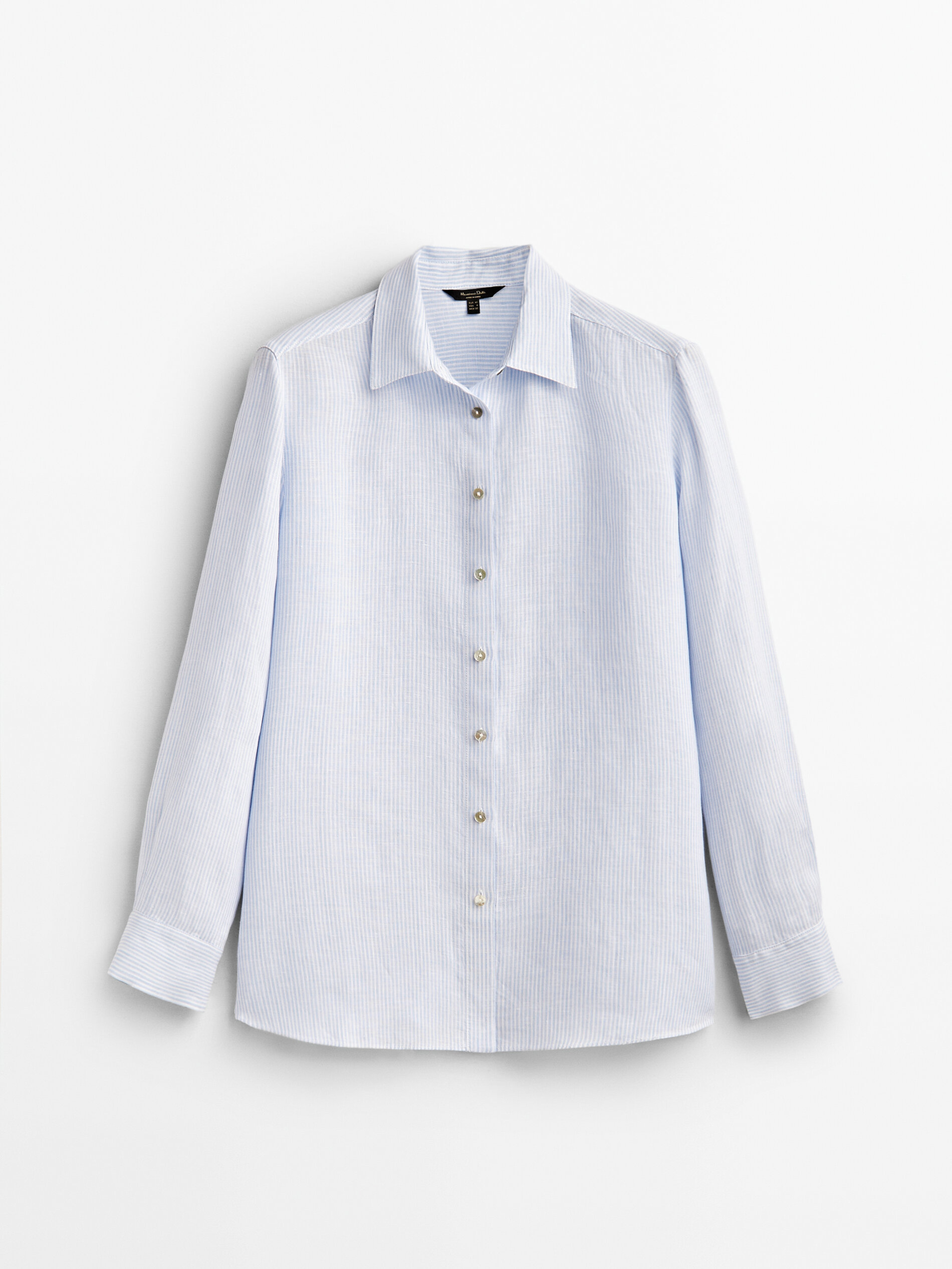 

Рубашка женская Massimo Dutti 05163512406 синяя 42, 05163512406