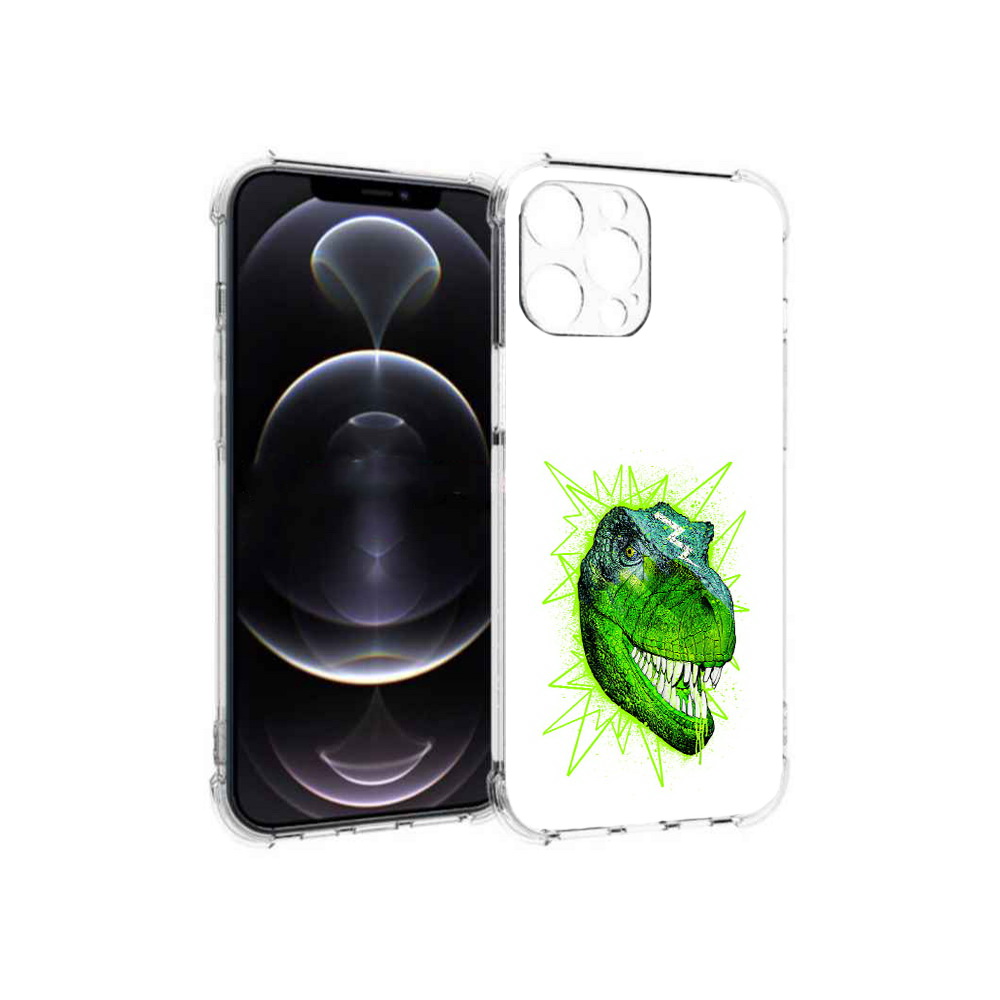 

Чехол MyPads Tocco для Apple iPhone 13 Pro Max зеленый динозавр (PT163170.617.358), Прозрачный, Tocco