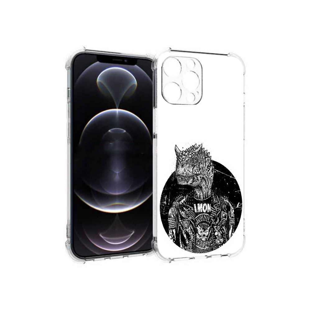 

Чехол MyPads Tocco для Apple iPhone 13 Pro Max динозавр в куртке (PT163170.617.328), Прозрачный, Tocco