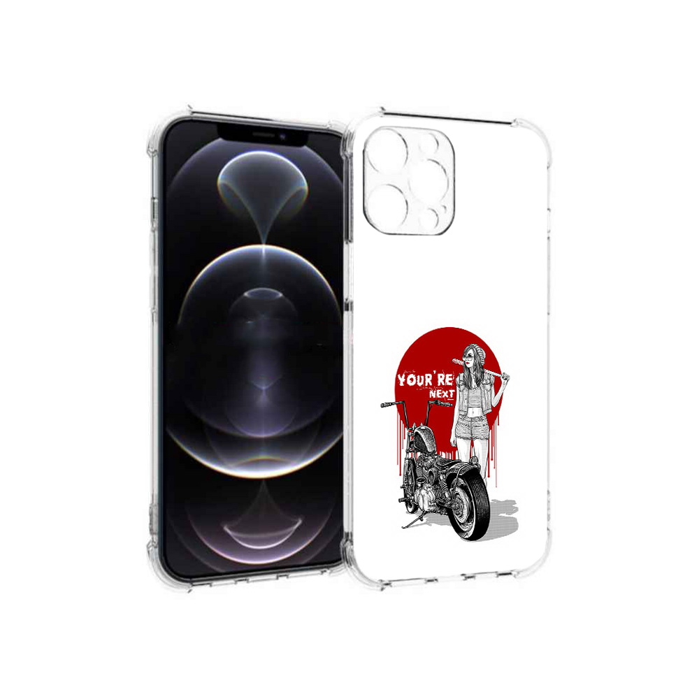 

Чехол MyPads Tocco для Apple iPhone 13 Pro Max девушка с мотоциклом (PT163170.617.315), Прозрачный, Tocco