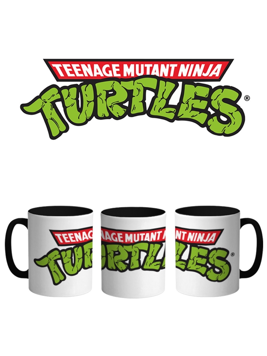 фото Кружка сувенирshop черная внутри "черепашки ниндзя/tmnt" 330 мл