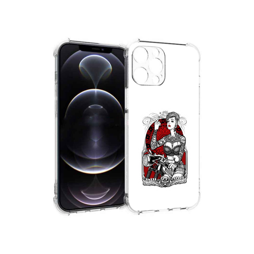 

Чехол MyPads Tocco для Apple iPhone 13 Pro Max девушка на мотоцикле (PT163170.617.308), Прозрачный, Tocco