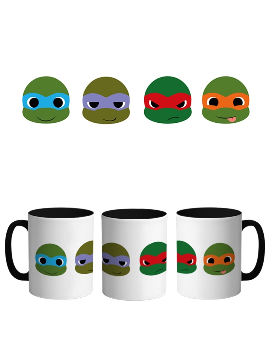 фото Кружка сувенирshop черная внутри "черепашки ниндзя/tmnt" 330 мл