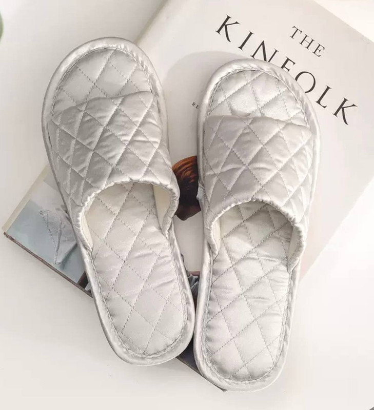 Домашние тапочки женские LSAOSEE W-037, серые, 40-41