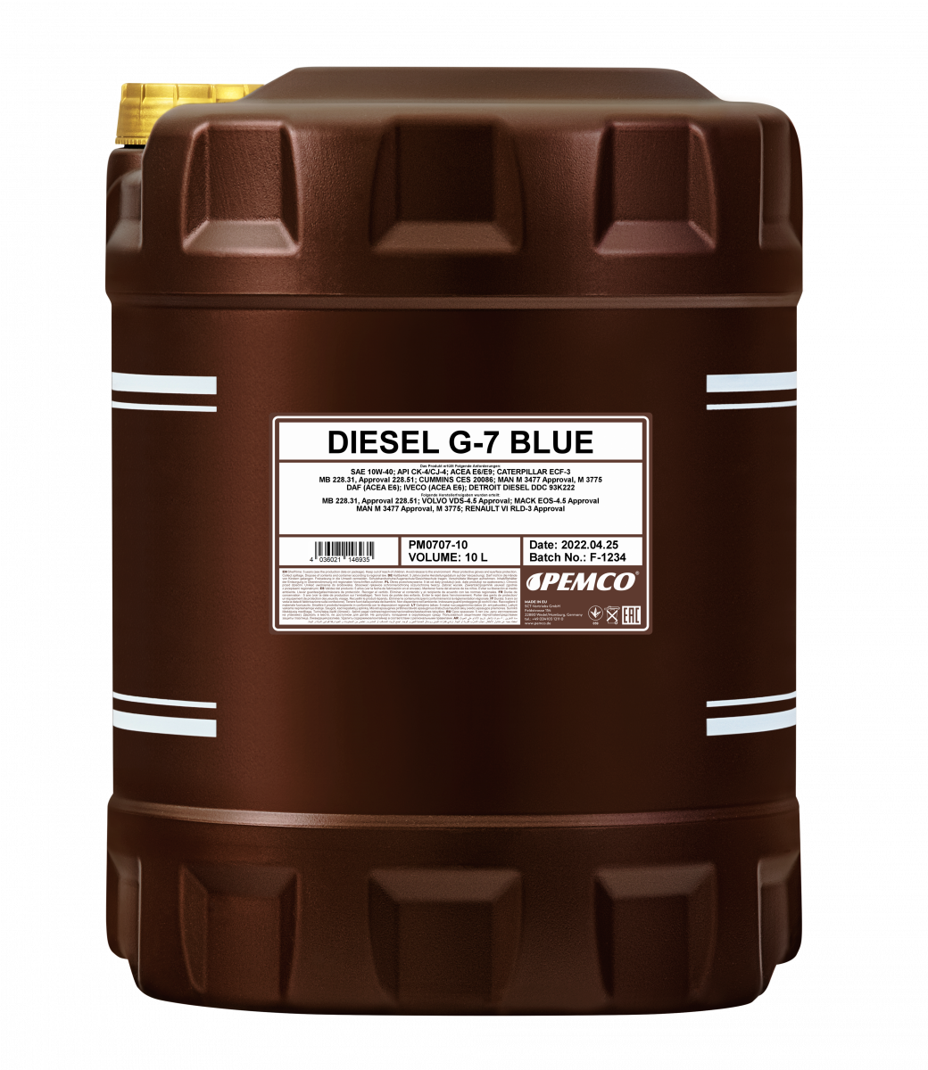 10W-40 PM Diesel G-7 UHPD Blue 10л (синт. мотор. масло) HCV