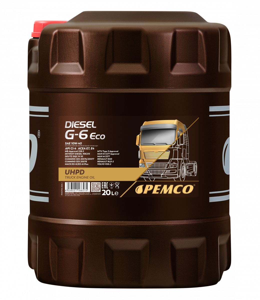 

10W-40 Diesel G-6 UHPD Eco 20л (синт. мотор. масло) HCV