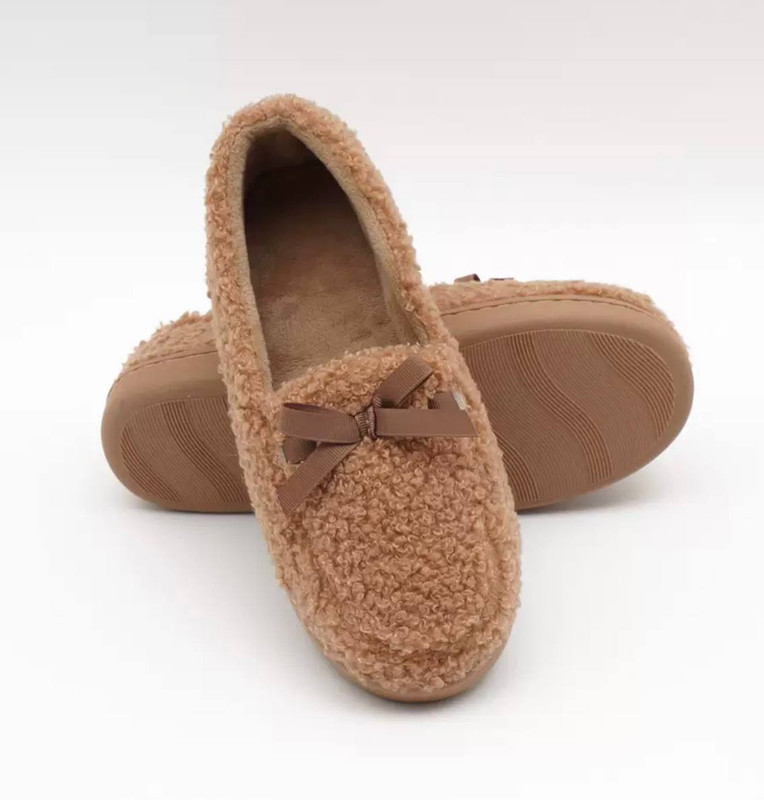 Домашние тапочки женские LSAOSEE W-034, коричневые, 40-41