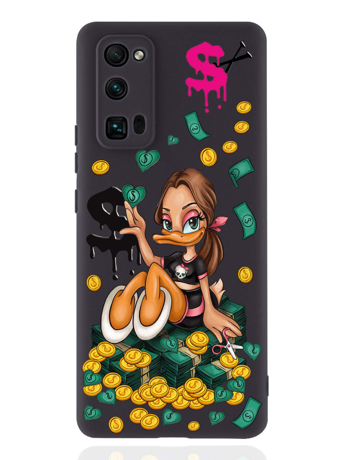 

Чехол MustHaveCase для Honor 30 Pro Уточка Девочка черный, Черный;желтый;зеленый