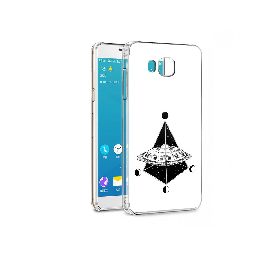 Чехол MyPads Tocco для Samsung Galaxy C7 Pro черно белая летающая тарелка