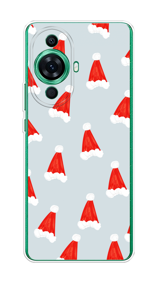 

Чехол на Huawei Nova 11 Pro "Новогодние шапочки", Белый;красный;серый, 6121350-5