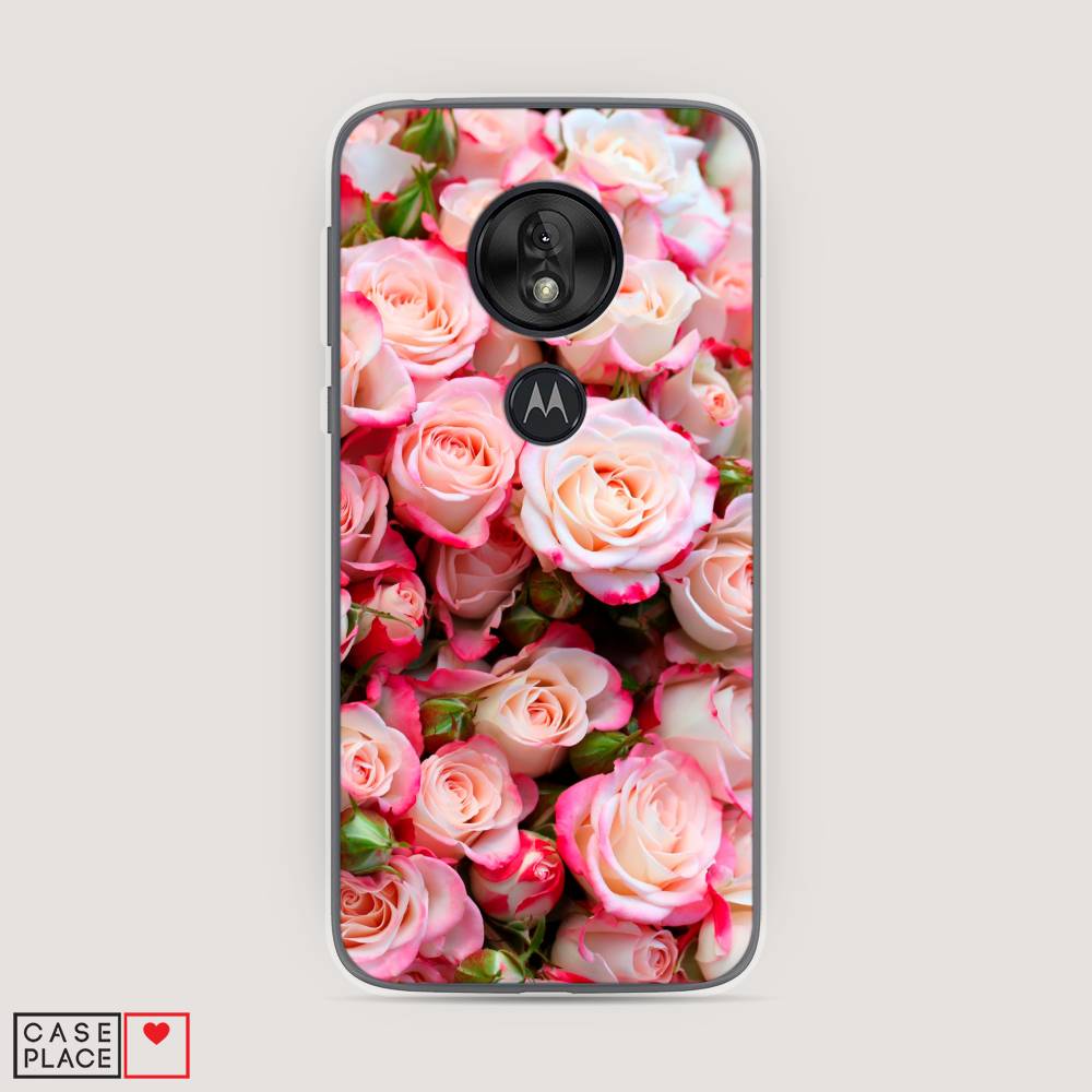 

Чехол на Motorola Moto G7 Play "Много роз", Розовый, 241250-2