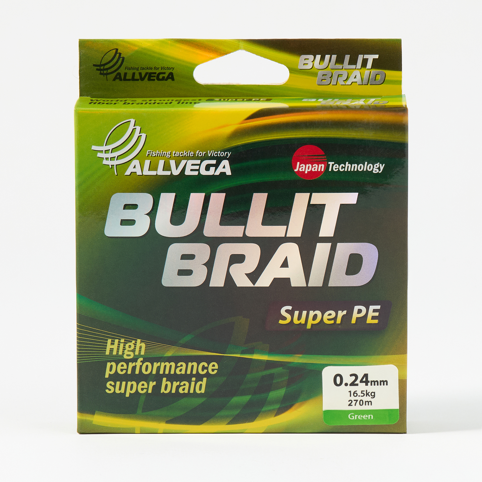 Шнур плетёный Allvega Bullit Braid 270 м, тёмно-зелёный, 16,5 кг