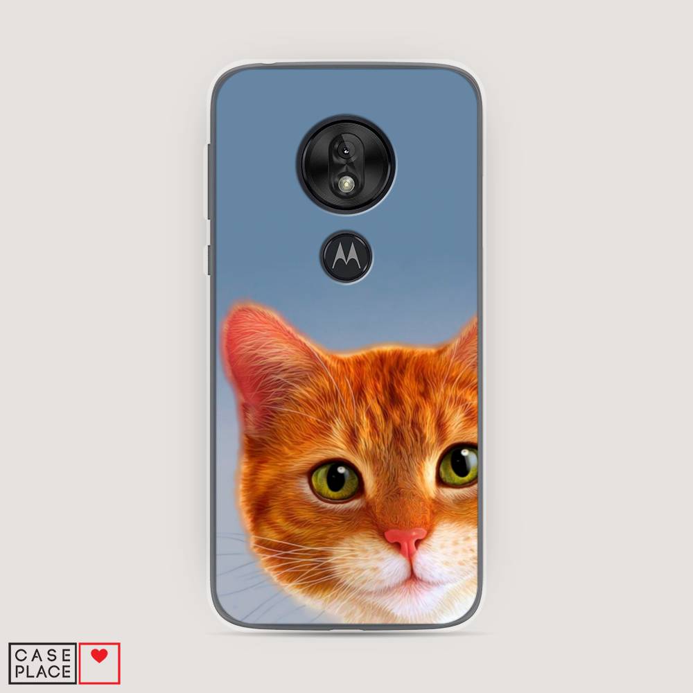 

Чехол на Motorola Moto G7 Play "Любопытный котик", Коричневый, 241250-1