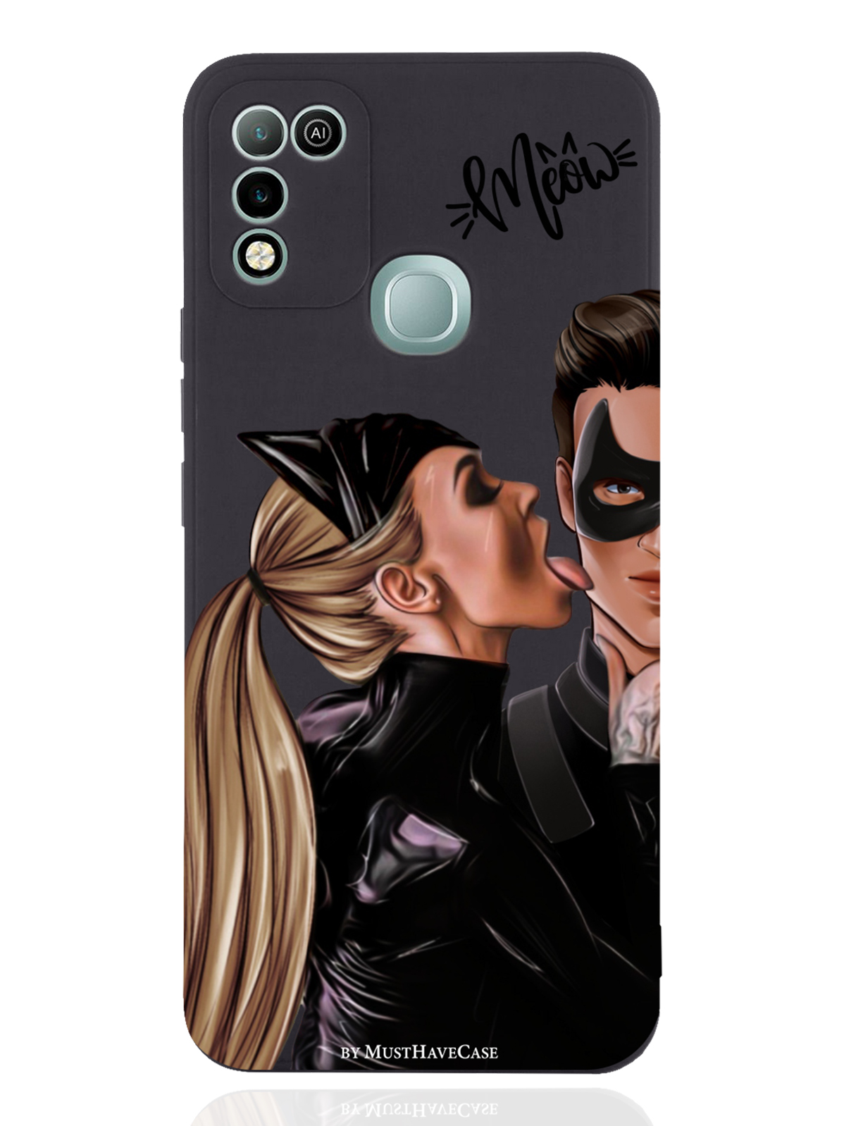 

Чехол MustHaveCase для Infinix Hot 11 Play Кошечка с парнем черный черный, Коричневый;черный