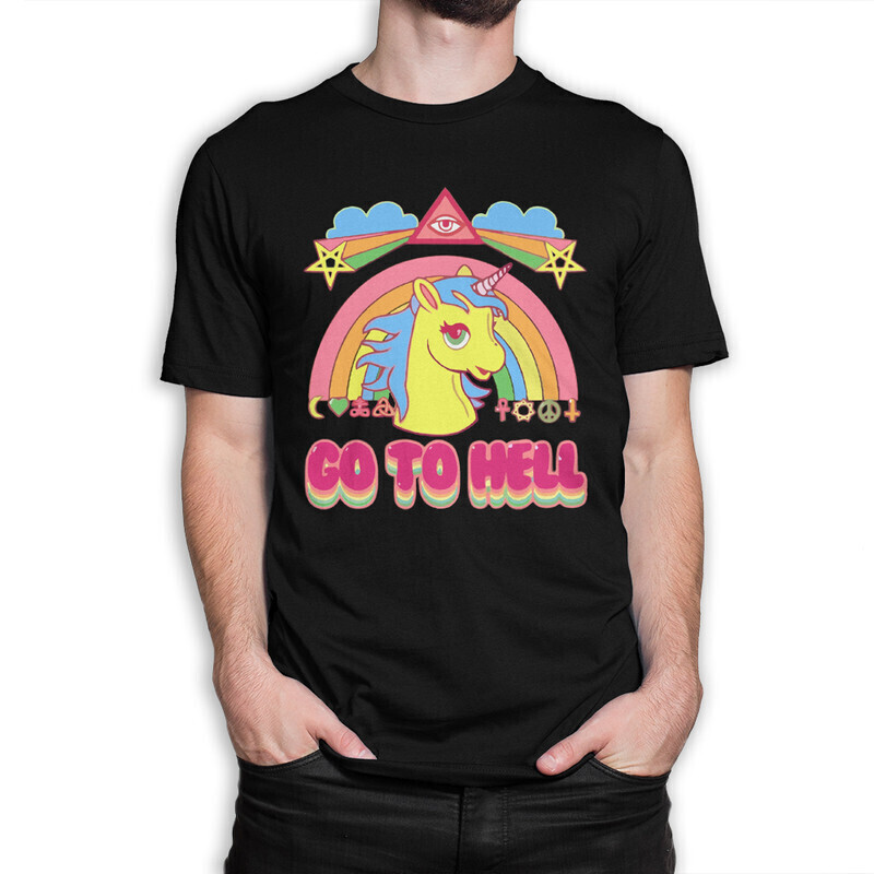 

Футболка мужская Dream Shirts Единорог - Go to Hell 1000326-2 черная XS, Черный, Единорог - Go to Hell 1000326-2